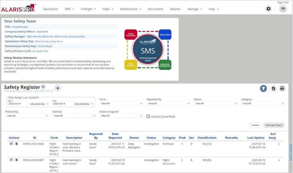 Drone Safety Management System